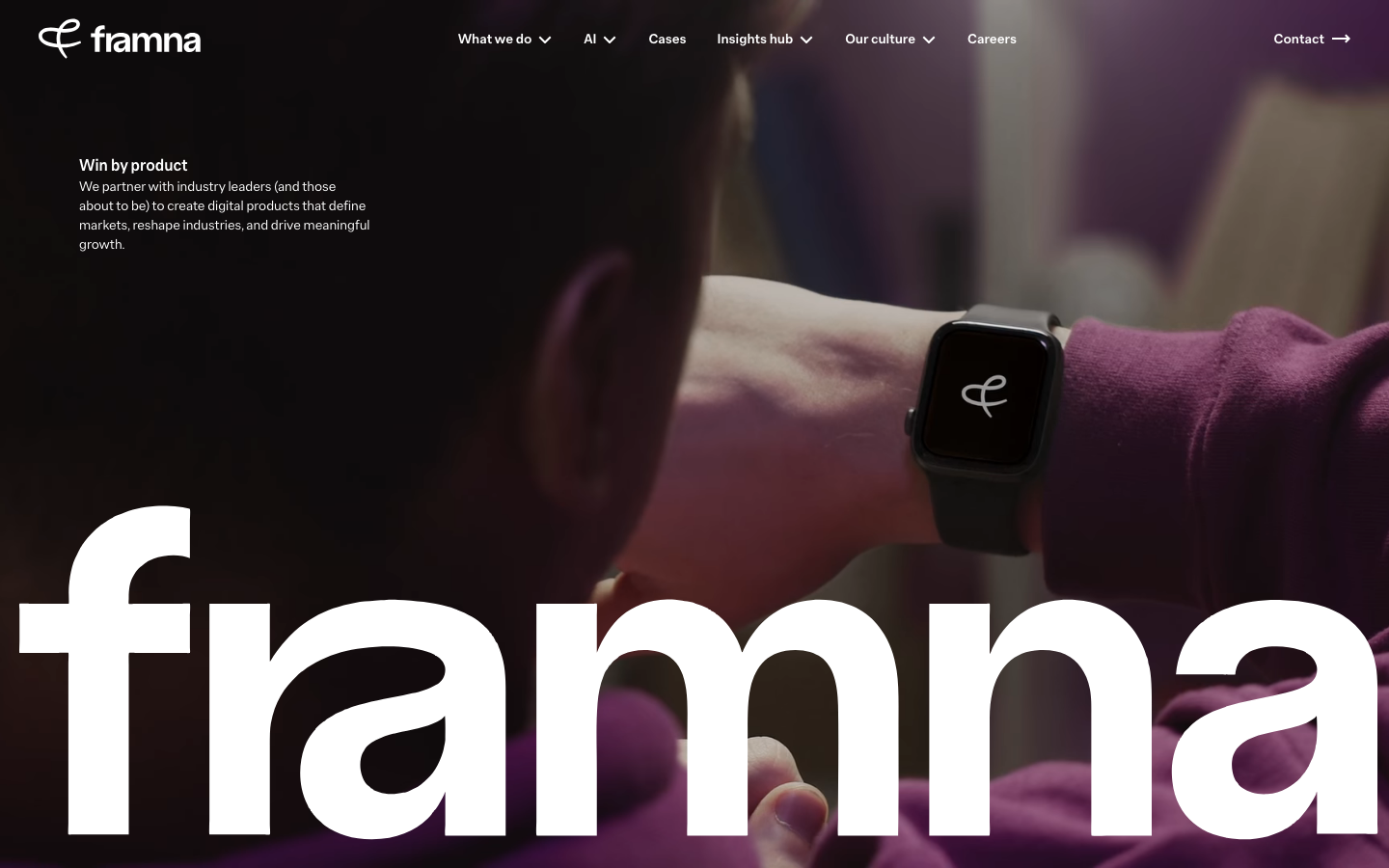 Skærmbillede af Framnas website