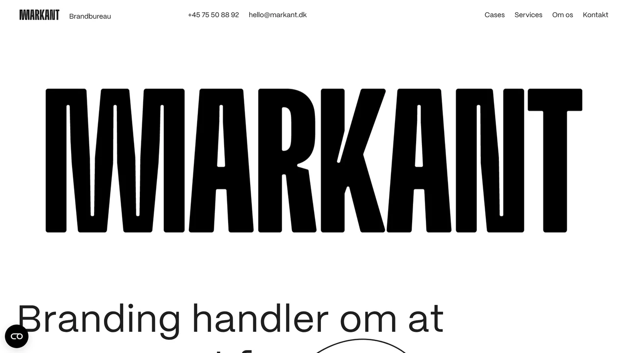 Skærmbillede af Markants website