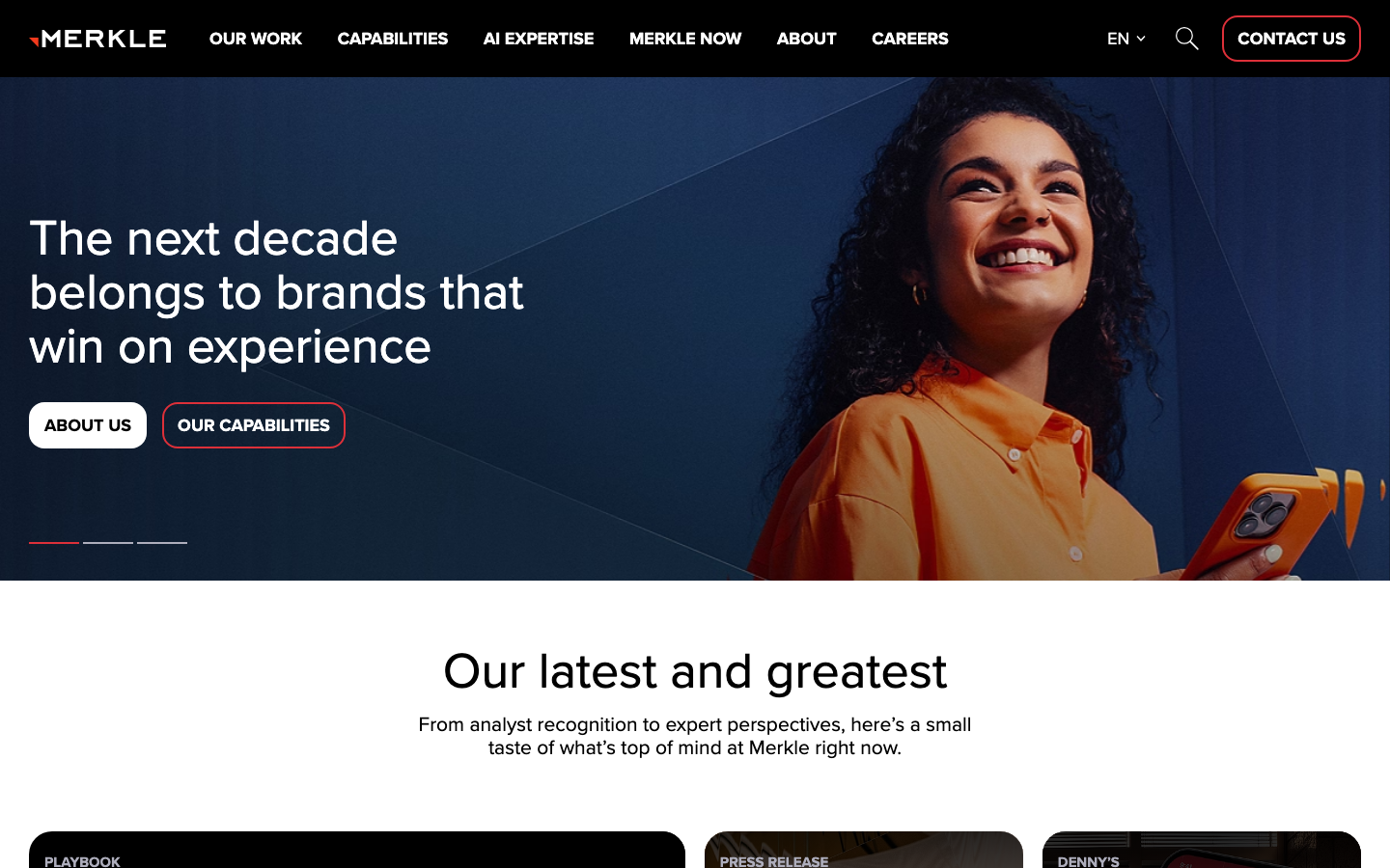 Skærmbillede af Merkles website